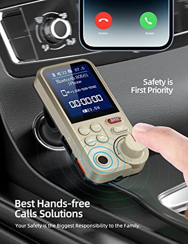 image for Nulaxy FM Bluetooth Transmitter for car, Strong Microphone Bluetooth C
