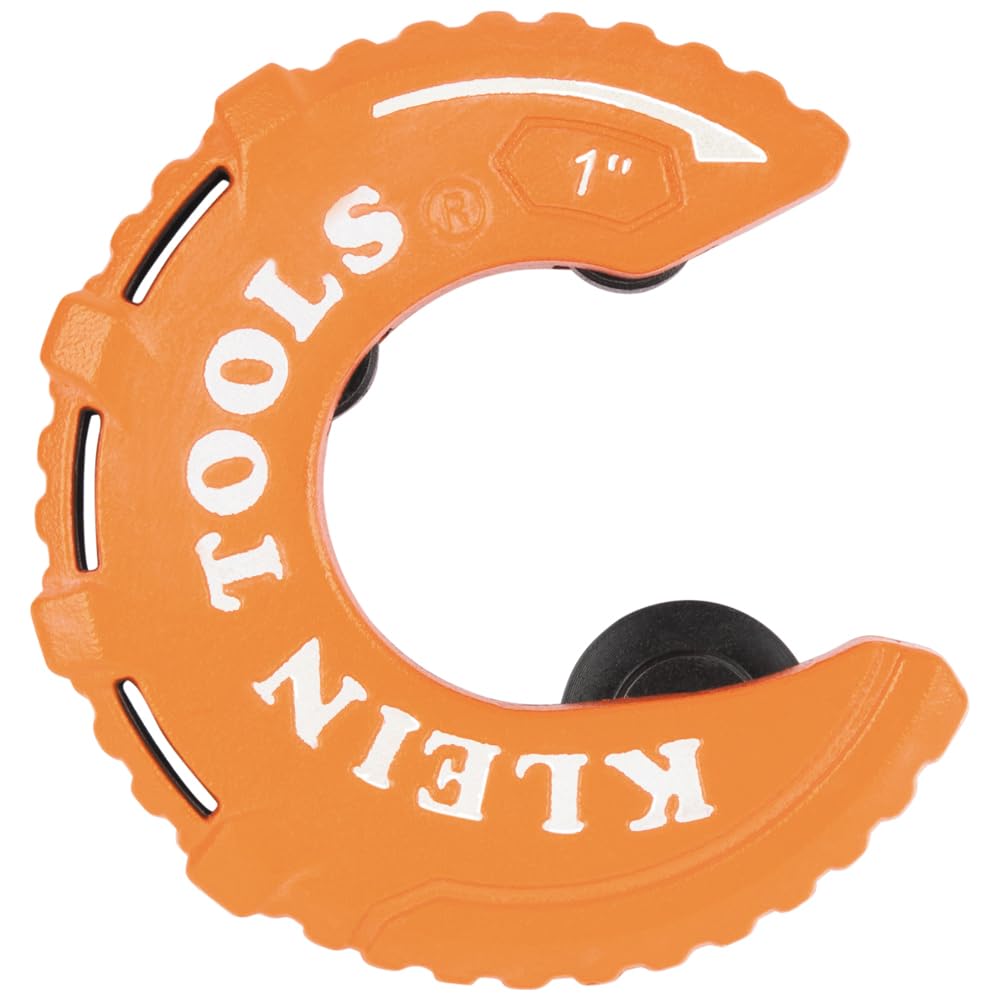 Klein Tools 50057 C-Style Copper Tubing Pipe Cutter Tool, 1-Inch Cutting Capacity, Ultra-Compact for Tight Spaces, Free-Spinning Rollers