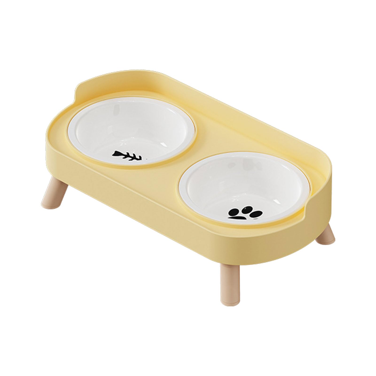 Elevated Double Bowl Pet Feeders Dish with Easy to Dishwasher Safe Pet Food Water Bowls For Small Dog Cats