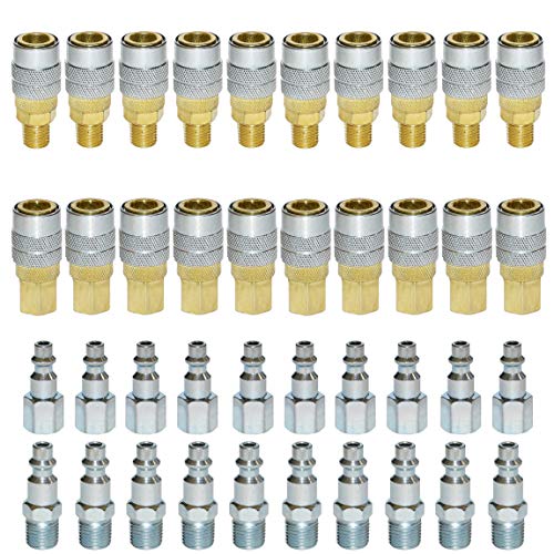 Heavy Duty Quick Coupler Set Air Hose Connector Fittings 1/4 NPT Tools Plug