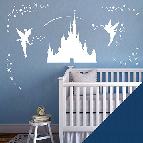 Disney Castle - Adhesivo decorativo para pared, diseño de hadas y campanillas