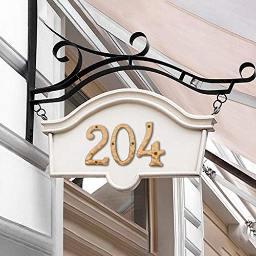 6 Inch House Numbers- Solid Cast Iron Address Number- Unique Hammer Appearance With Elegant Golden Finish, Number 2 #TOP2