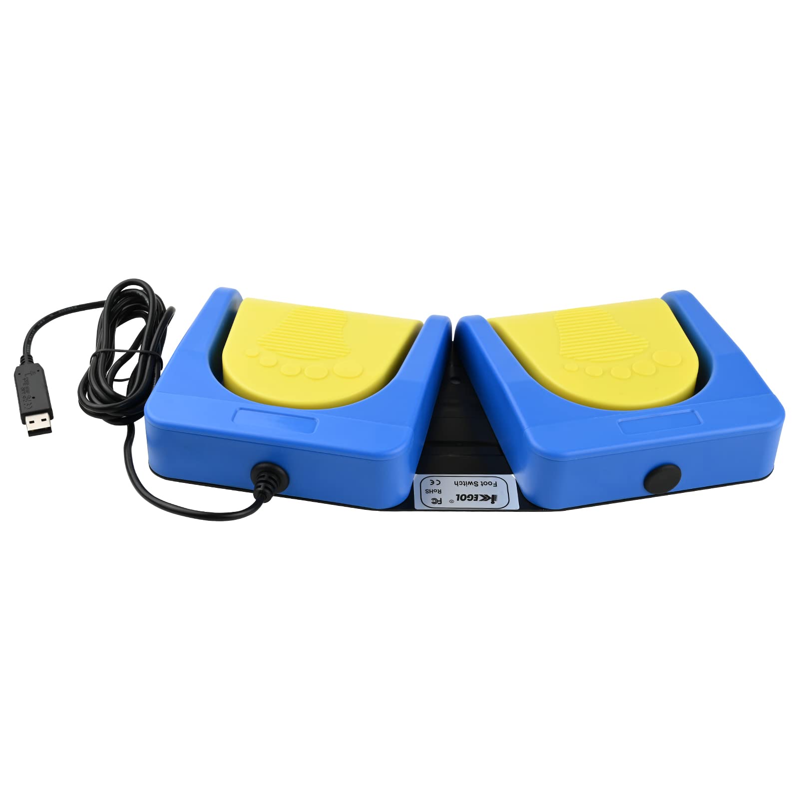 iKKEGOL Verbessertes USB-Doppelfußpedal, optischer Schalter, Steuerung, 2 Tasten, Zwei-Tasten-Programm, Computertastatur, Maus, Spiel-Action HID
