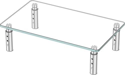 HEMUDU Soporte para monitor 3 elevadores ajustables de altura para monitor de computadora organizador de escritorio elevador de monitor para PC