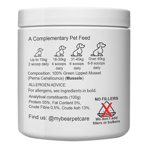My Bear Pet Care Green Lipped Mussel Powder for Dogs & Cats (250g), Hate Tablets? Just Sprinkle on Food - Image 2