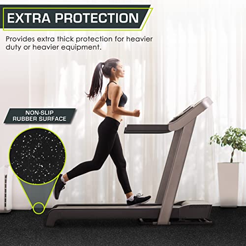 Image of ProsourceFit Rubber Top Exercise Puzzle Mat -inch, EVA Foam, Protective Interlocking Tiles for Home Gym Equipment and Workouts; Grey, 48 SQ FT, 12 Tiles
