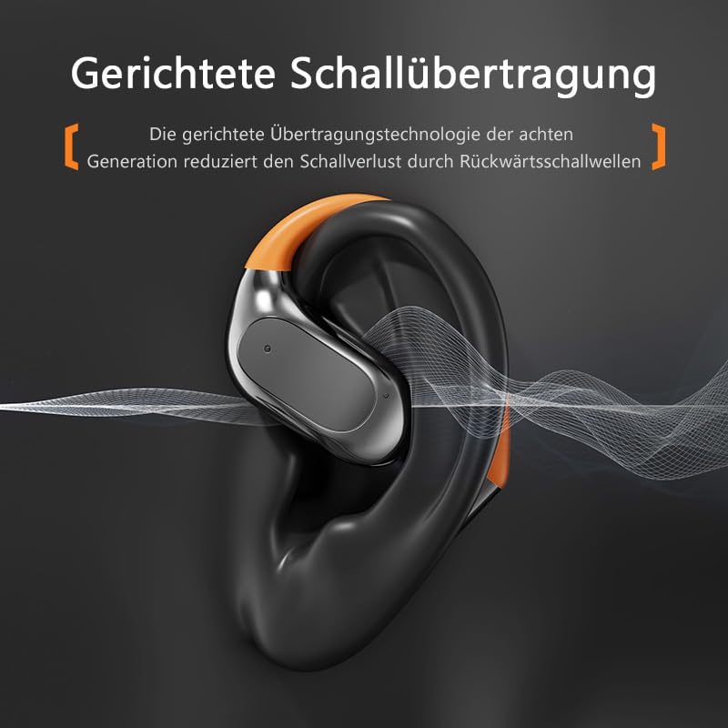Słuchawki Bluetooth, Bluetooth 5.4, sportowe słuchawki tłumaczeniowe, wodoszczelność IPX5, cyfrowy wyświetlacz LED, typ otwarty, odpowiednie do uprawiania sportu, fitnessu, biegania (czarne)
