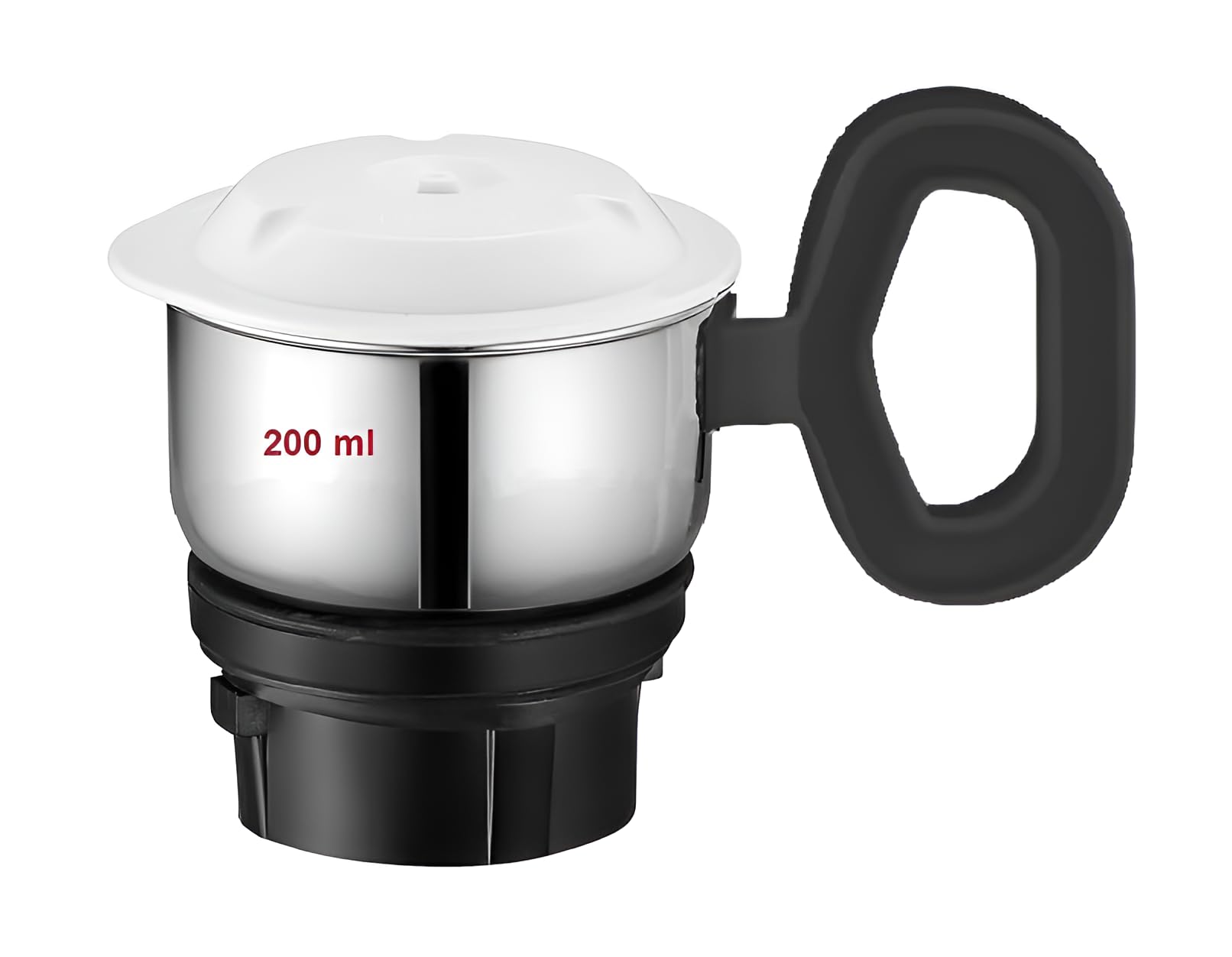 AJS spares- PREETHI 200ml Spice Jar for "TITANIUM, STEELE SUPREME, MEGA MAGIC, PLATINUM, SILVER, ECO PLUS, DAISY, BLUE-LEAF GOLD, CHEFPRO, ECO CHEF, TRIO, ECO CHEF NEO" Mixer Grinders (Steel) (200 ml)