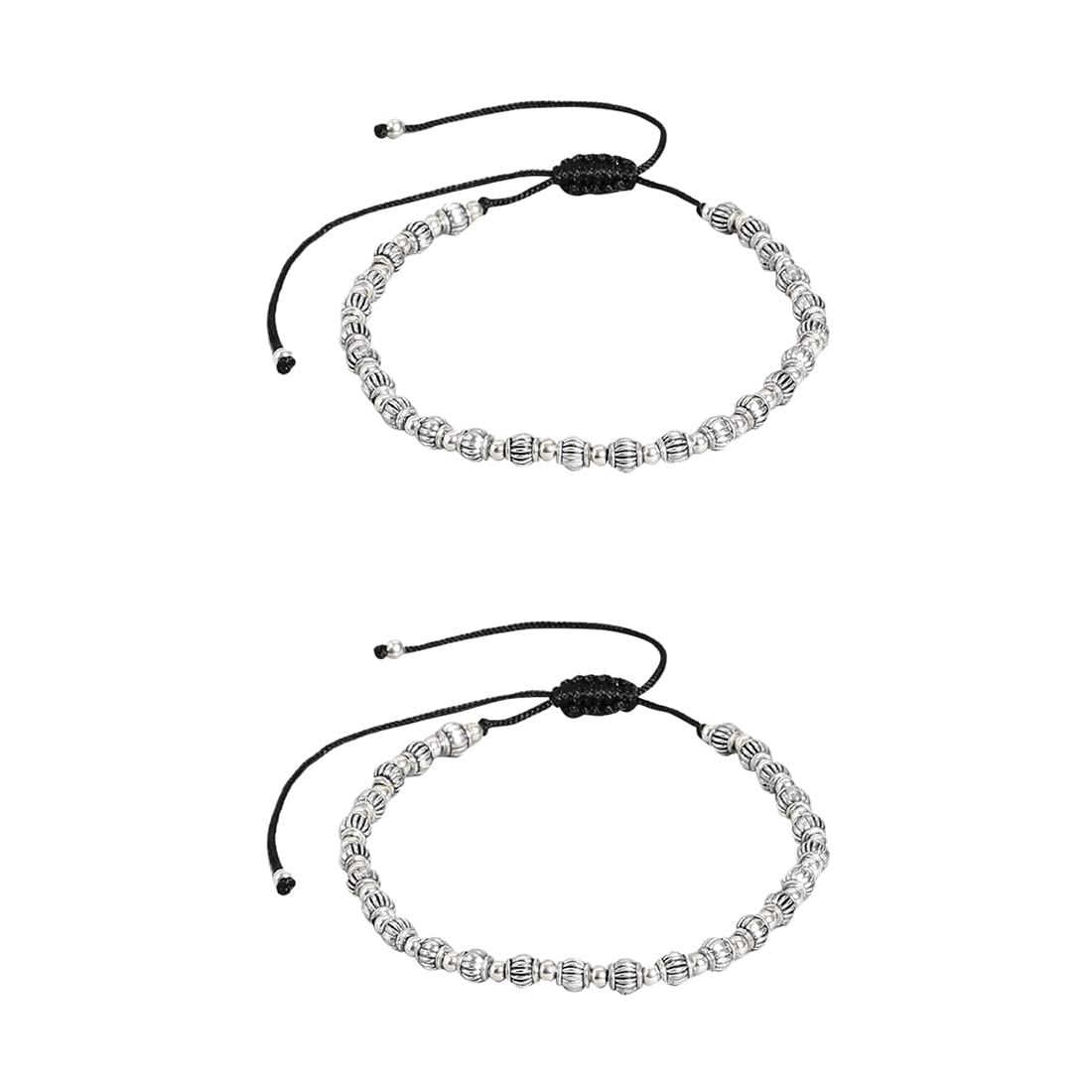 El Regalo 1 pair Boho Adjustable Oxidized German Silver Bead Anklets for Girls & Women- Tribal Thread Anklets Set (Style-2) (B0BLSDJRXK) Amazon Price History, Amazon Price Tracker