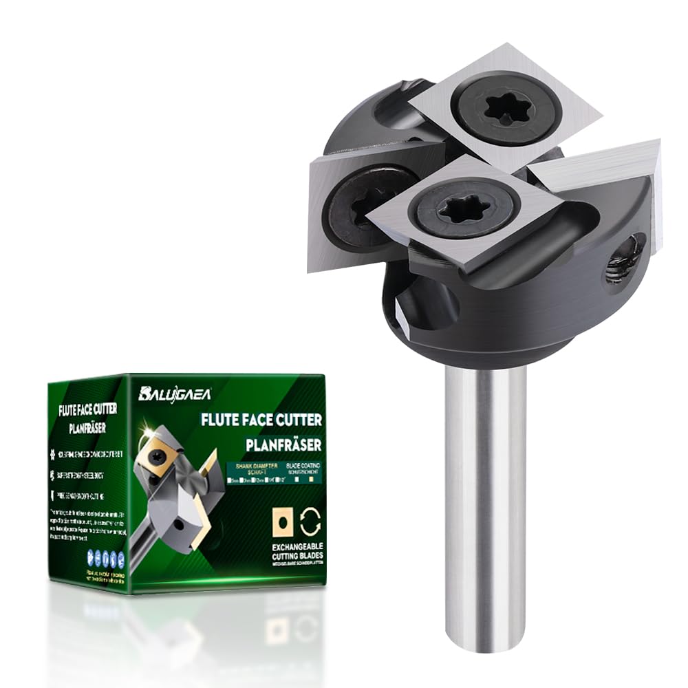 Fresa planadora de 6 mm con diámetro de corte de 25,4 mm, fresadora CNC, fresadora de cantos, 4 placas intercambiables HM, 10 x 10 mm, fresadora para fresadora