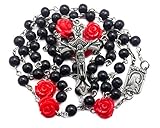 Elegantes spezielles Design Der Rosenkranz der Kommunion in höchster Qualität wird niemals schwarz. Wunderschöne Steinperlen mit einer Halskette aus Zink und Silberbeschichtung lassen den Rosenkranz himmlisch aussehen und sich himmlisch anfühlen.