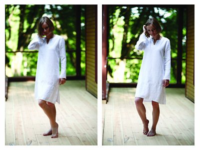 Djellaba White Linen Paula