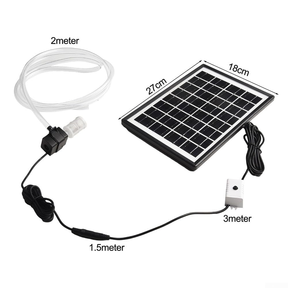 Kit de Bomba de Agua Solar Panel de 12 V iltro de Tubo para Estanque | bomba sumergible de 240 l/h caudal de 2 m filtro de tubo para estanque fuente y acuario