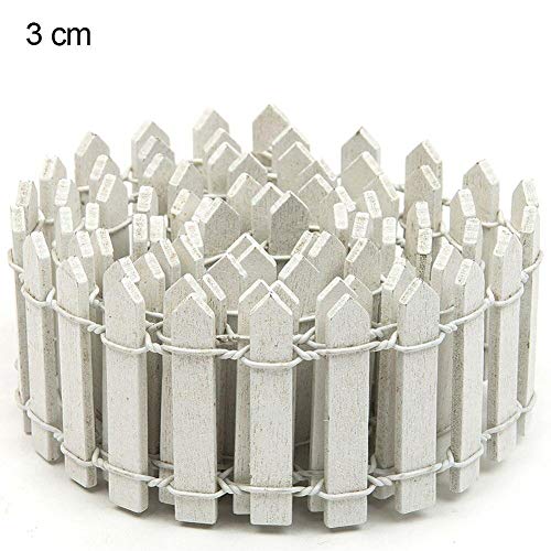 PiniceCore Miniatur Zaun Gartendekor, 1 M Miniatur-Fee-Garten Kit Holz-Zaun Terrarium Puppen DIY-Dekor (90 * 3cm / 3.54 * 1.18inch, weiß).