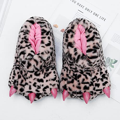 YESBOR Women's Plush Monster Feet House Slippers Halloween Furry Animal Costume Paw Claw Shoes2