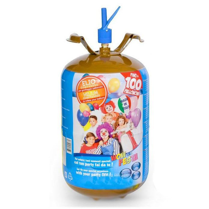 Pressione: 60 bar Zeus Party Elio per palloncini - Kit Bombola gas elio per il gonfiaggio di 100 palloncini NON INCLUSI per feste e party di ogni genere - circa 0,82 metri cubi di elio