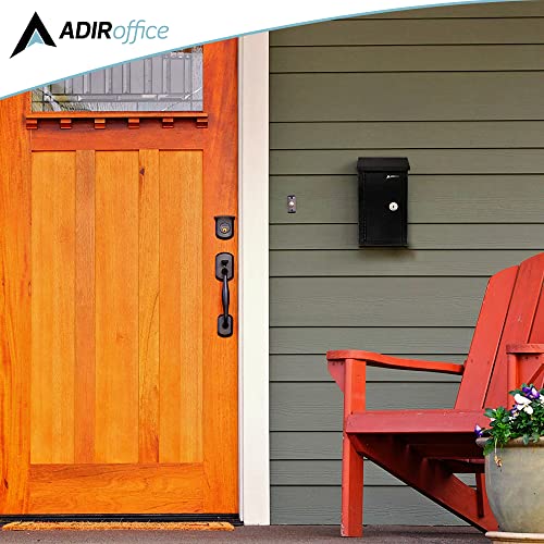 Adiroffice Outdoor Large Key Drop Box - Commercial Grade Heavy-Duty Storage Box - Safe & Secure Parcel & Packages - For Home & Business Use (Black) #TOP5