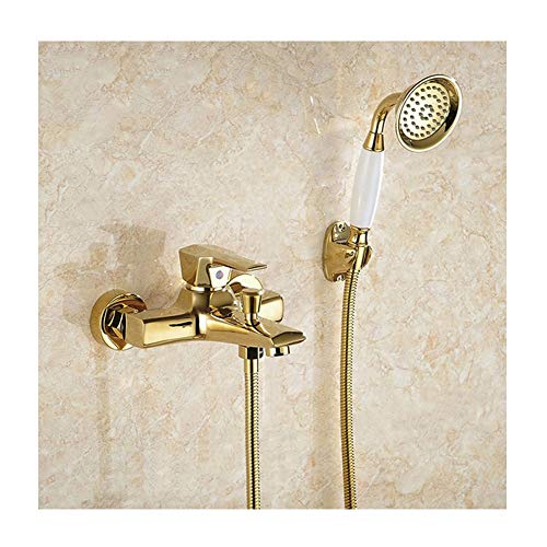 Mitigeur bain-douche doré Golda : le robinet mural chic pour une salle de bain moderne