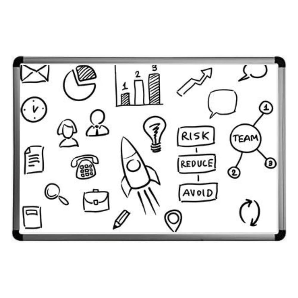 AIBULO Magnetic Dry Erase Whiteboard – 35x50cm | Silver Frame with Pen, Eraser & Tray | Large Whiteboard for Wall | Ideal for Office, Classroom, Home, Teaching, Planning & Remote Work