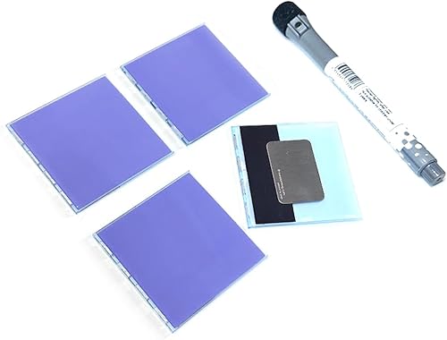 Miniatura 5 de Bravestorming Mover Erase, mini pizarra blanca apilable y magnética en la palma, 2.835x2.835x0.118 in, paquete de 4 (bolígrafo incluido) (verde),