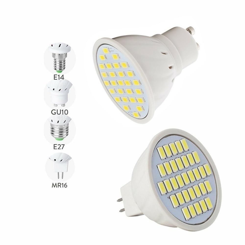 RZL Lighting, Pack of 10, LED Spotlight Bulb AC220V GU10/MR16/E27E14 24/27/33Leds-5730SMD Led Spot Light Lamp(Neutral White,4w E14)