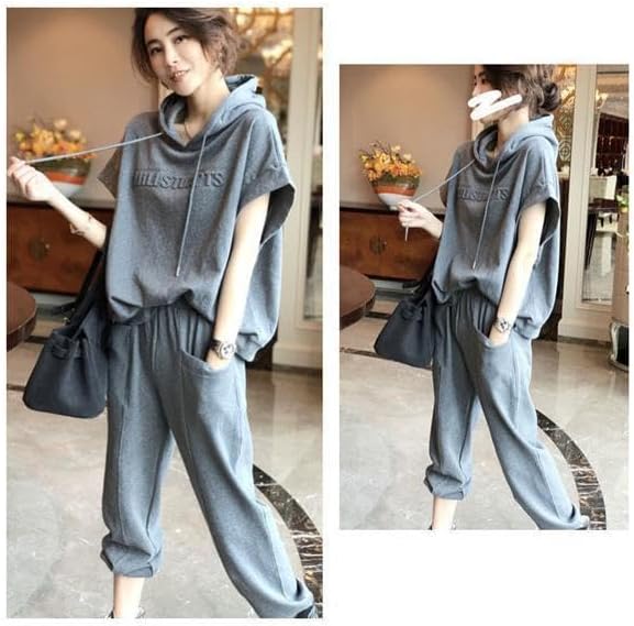 セットアップ レディース ジャージ スウェット 上下セット 半袖パーカー ウエストゴム スポーツ スタイリッシュ 普段着 カジュアル