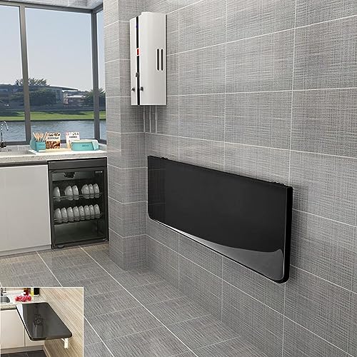 HJYBFA Escritorio Plegable de Pared - Mesa Flotante montada en la Pared, Banco de Trabajo de Madera Resistente para lavandería, diseño Compacto, Superficie Estable y versátil