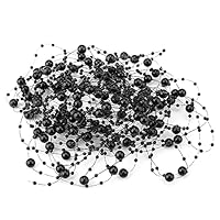 Perlenband 10M, Perlenkette Perlengirlande, Perlengirlande Schwarz, Perlenband Perlenkette Deko, Deko-Perlen Perlen Schnur Perlen Kette Girlande Angelschnur Perle Girlande