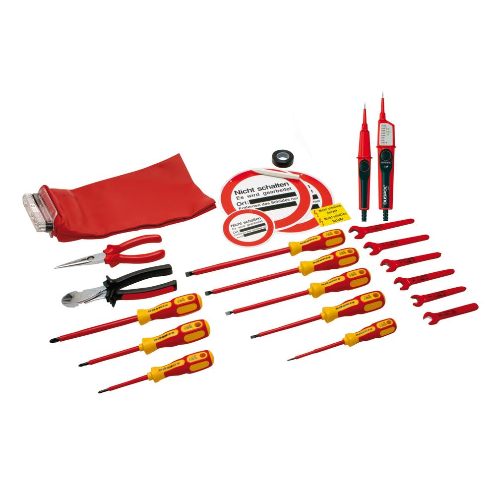 Dönges Utensili elettrici DIN 14885, set di attrezzi senza scatola (VDE, cassetta degli attrezzi elettrica, cassetta degli attrezzi elettrica, modulo attrezzi, set di strumenti)