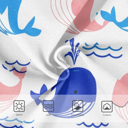 Toddler Underwear Floral 2t Cotton Girl Panties Cute Personalized Briefs Girls Undies Cute Cartoon Whales Pastel Blue3