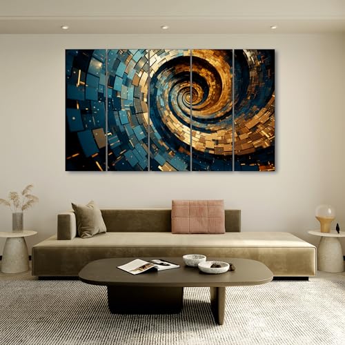 Image of The Castle Decor Abstract Modern Painting With Frame 5 Big Size (36x60) wall Art for Living Room,bedroom,drawing Room,hotels-wooden Framed-digital Painting
