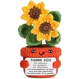 Principal Appreciation Gifts Cool Thank You Gift for Women Lady Boss Leader Coworker Farewell Going Away Leaving Teacher Pastor Christian Birthday Graduation Gifts Christmas Positive Crochet Sunflower