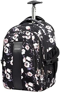 Laptop Rolling Backpack 17 inch Premium Wheeled Computer Backpack for Women with RFID Pockets Check Point Friendly Water-Repellent Overnight Roller Case for Travel