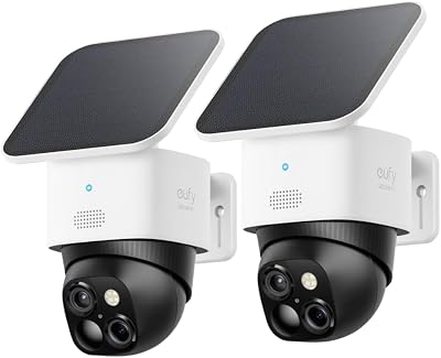 eufy Security SoloCam 2 Pack, Überwachungskamera aussen solar, 360°-Überwachung, Keine Toten Winkel, Überwachungskamera aussen mit 2,4-GHz-WLAN, Gebührenfreie Nutzung, HomeBase 3 kompatibel