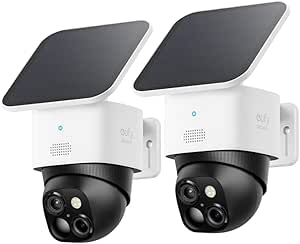 eufy Security SoloCam 2-Pack Outdoor Solar Surveillance Camera, 360° Surveillance, No Blind Spots, Outdoor Surveillance Camera with 2.4 GHz WiFi, Toll-Free Use, HomeBase 3 Compatible asin的图片