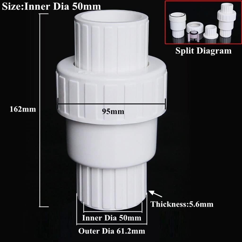 Adapter do zbiornika na wodę 1 szt. Zawór zwrotny PVC do rur kanalizacyjnych, zawory jednokierunkowe, do adaptera akwarium, podlewania ogrodu, nawadniania, złącze rury doprowadzającej wodę(Inner Dia 5