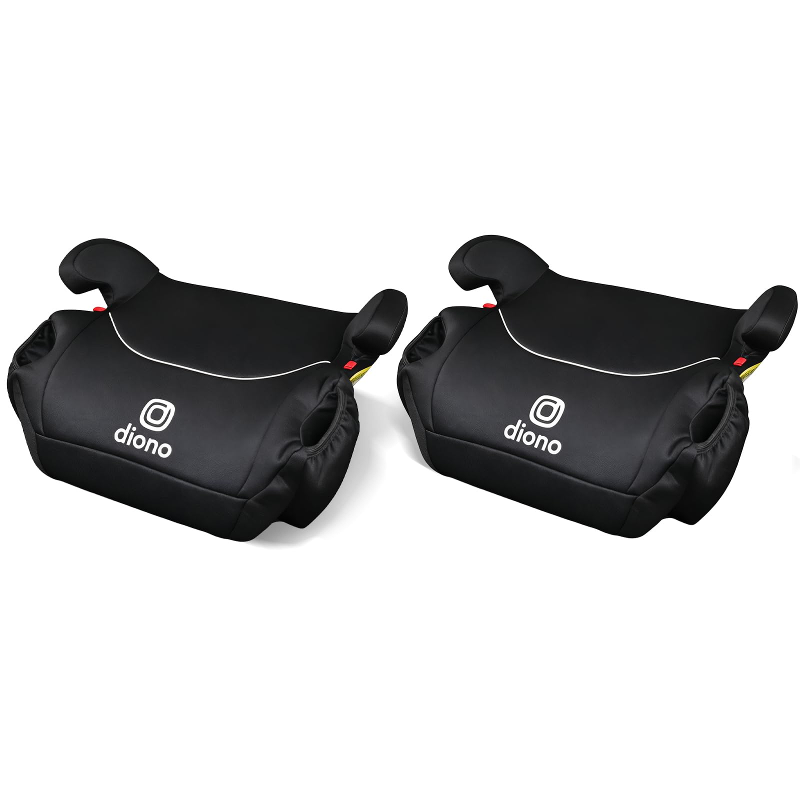 Diono Solana, No Latch, Pack of 2 Backless Booster Car Seats, Lightweight, Machine Washable Covers, Cup Holders, Black