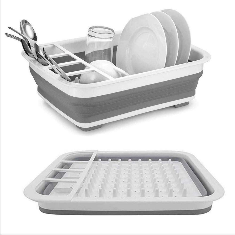 Cesta de colador Cesta de drenaje Plato plegable Estante de cocina Almacenamiento de cocina Organizador Escurridor Tazón de cuenco Placa de vajilla Estante de secado Cesta de colador de cocina