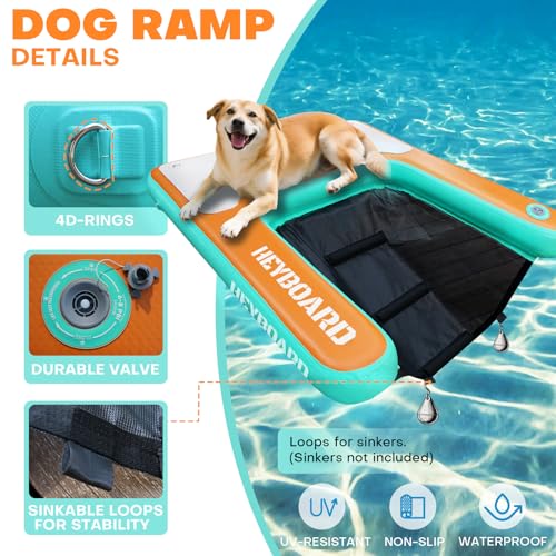 image for HEYBOARD Inflatable Dog Pool Ramp Pup Plank for Large Dogs Safe Dog Do