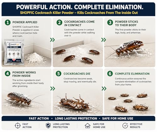 Image of Bed Bug, Cockroach & Termite Killer Powder (50g) | Fast Action Cypermethrin Insecticide for Khatmal, Cockroaches, Deemak, Ants & Crawling Insects | Household Pest Control Powder