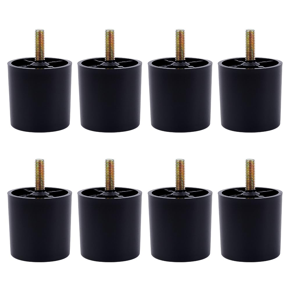 WEBEEDY 8 PCS Laser Engraving Machine Riser Black Circle Laser Engraver Raisers 50mm Risers for B1 Laser Cutter and Engraver Machine 25mm/1 Inch M8 Screw Risers,Laser Engraver Accessories