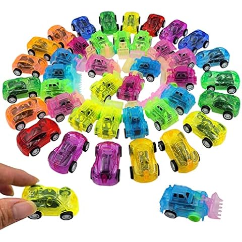 Himeeu 40 Pcs Pull Back Vehicles Mini Car Toys Friction Powered Racing Cars Mini Constructions Trucks for Preschool Toddlers Boys & Girls,Bulk Party Favors Toys Cover
