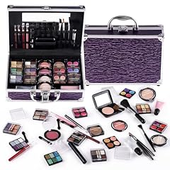 Purple Train Case with Makeup Kit
