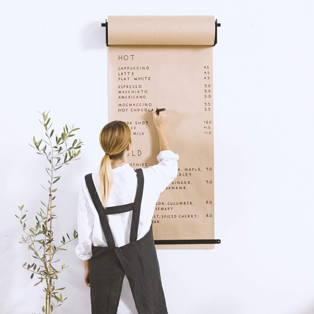 Wyświetlacz w rolce papieru kraftowego, naścienny dystrybutor do biura, kawiarni, restauracji, alternatywne menu, 67 cm, dekoracyjny papier rolkowy do kreatywnej dekoracji ścian