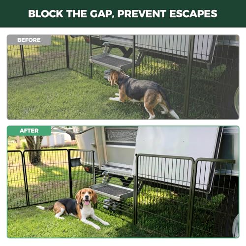 Image of FXW Instant Dog Playpen with RV Step Grid for RV Camping, 32 inch H, 24 Panels