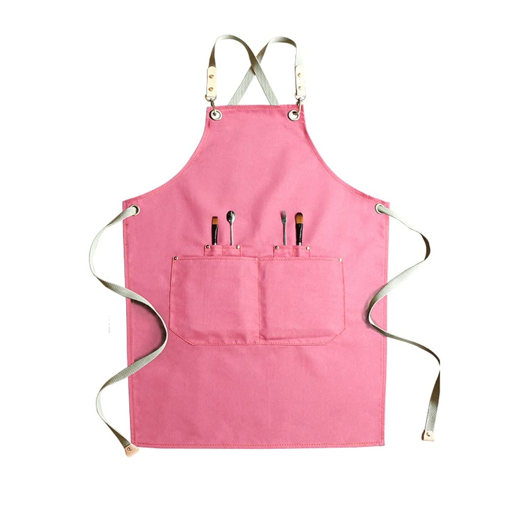 Delantal barista denim trabajo peluquería SSDD rosa ajustable