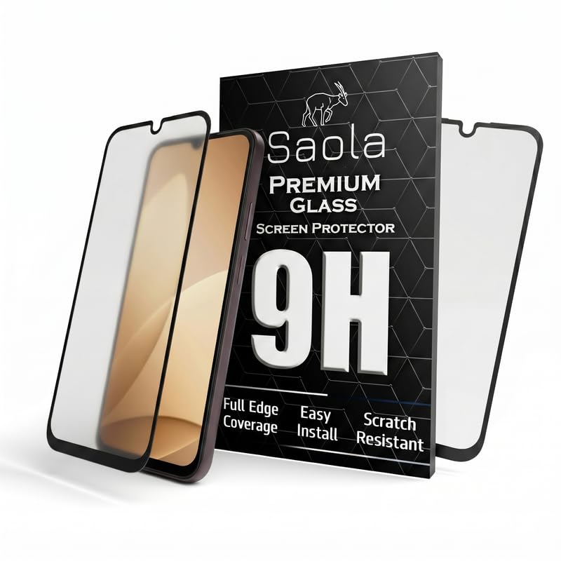 Image of Saola HD Matte Tempered Glass With 18H Hardness For Oppo A6c 4G (Pack Of 2) with Hassle-less Installation Kit. Full screen Coverage. 6.75 inch