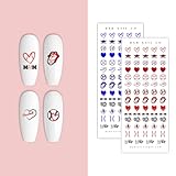DXH NAIL CO Baseball Stitch Nail Decals Baseball Mom Softball Nail Art Water Transfer Sticker (RED)