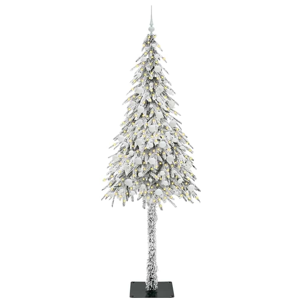 Sztuczna choinka biała 210 cm z 300 ciepłymi białymi diodami LED, realistyczny aksamitny wzór, PE i stal, nadaje się do użytku wewnątrz i na zewnątrz pod ochroną.