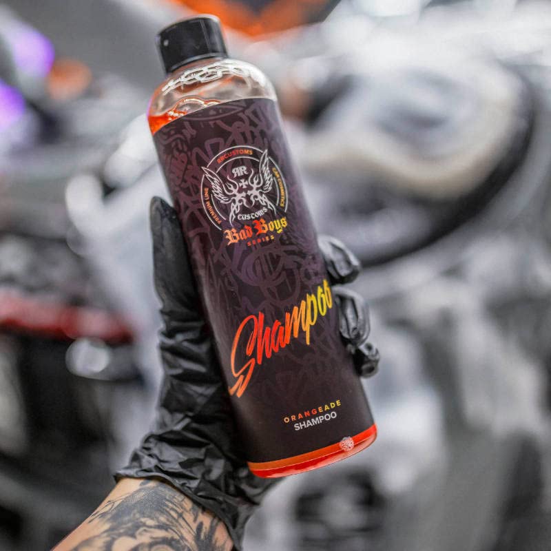 RRCustoms Bad Boys Orangeade Auto Shampoo - stark schäumendes Autoshampoo löst gründlich Schmutz - pH-Neutraler Autoreiniger mit Orangen Duft - 5 Liter Kanister
